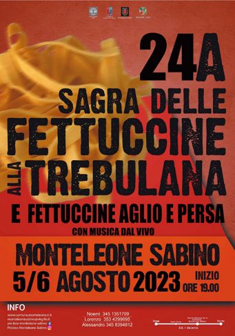Sagra delle Fettuccine alla Trebulana 2023 a Monteleone Sabino (RI) | Lazio Nascosto