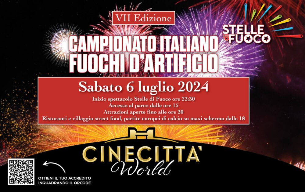 Cinecittà World ospiterà la settima edizione di Stelle di Fuoco, il Campionato Italiano di Fuochi d’Artificio